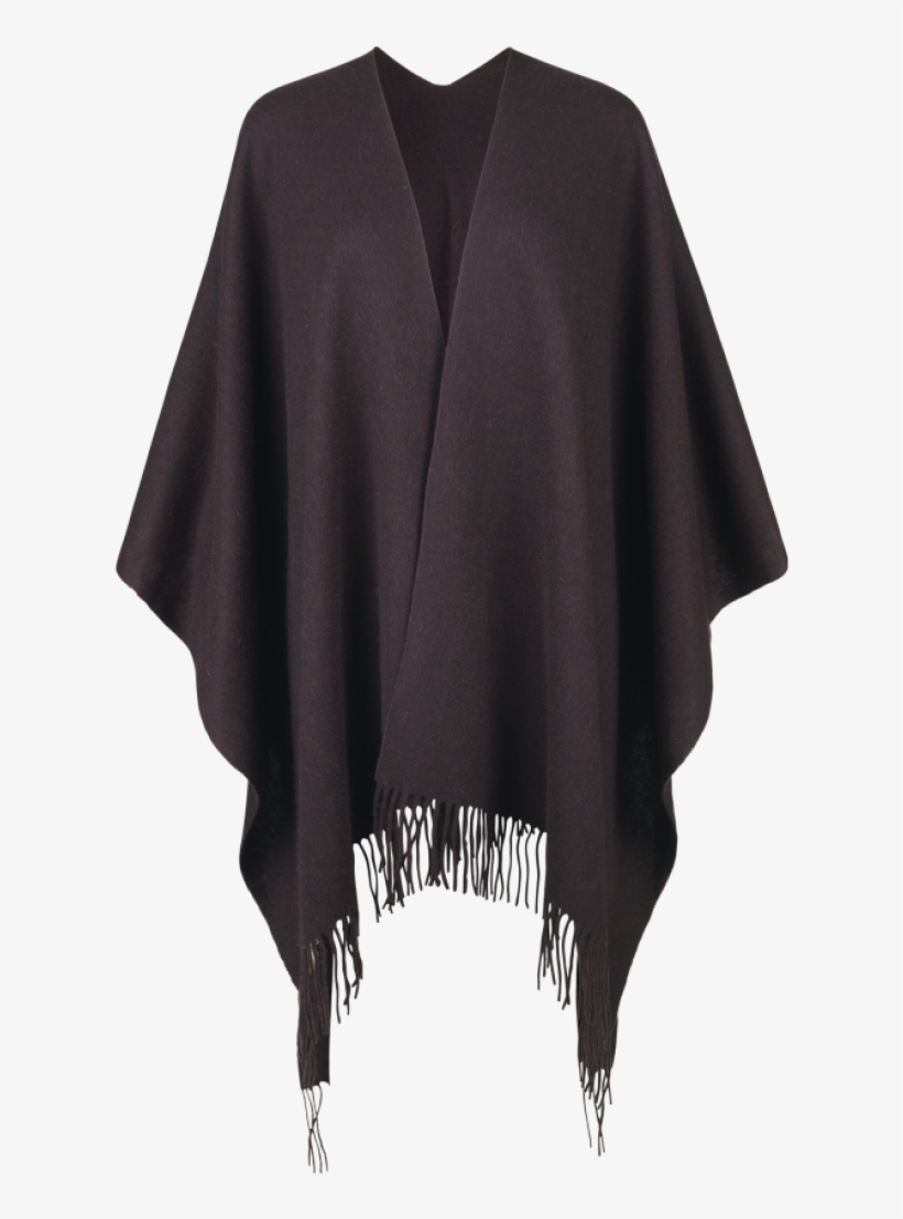 Solid Cape 010 Black In 100% Wool - Stole, transparent png download