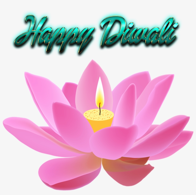 Happy Diwali Card In Watercolor Style Free Vector Source - Lantern Lotus, transparent png download
