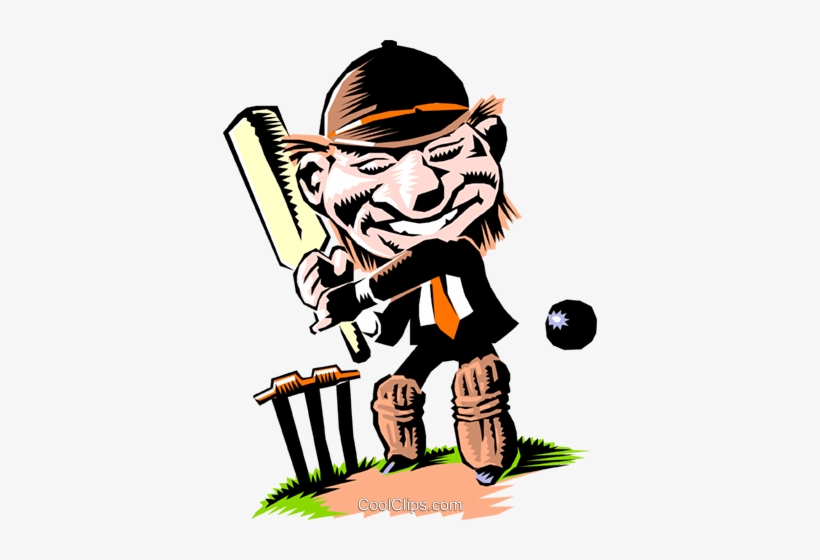 Cricket Player Royalty Free Vector Clip Art Illustration - Cricket Clip Art, transparent png download