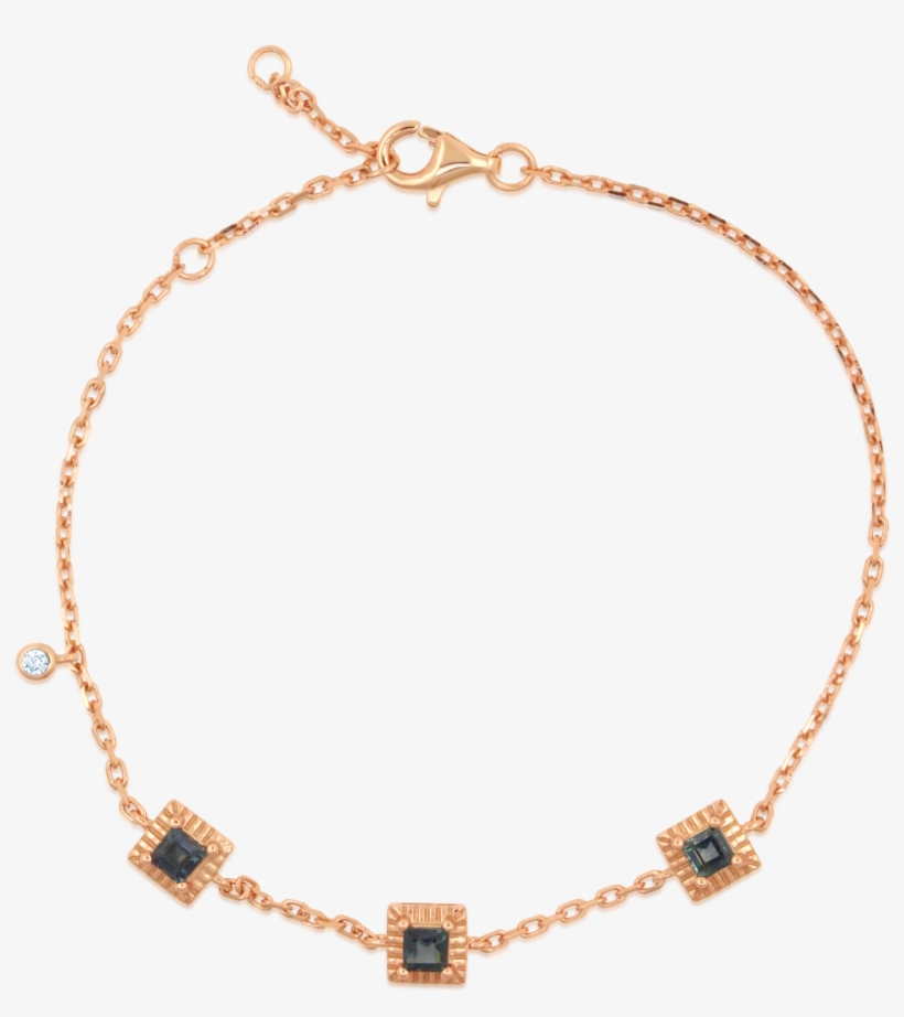 Tria Sapphire Rose Gold Bracelet - Necklace, transparent png download