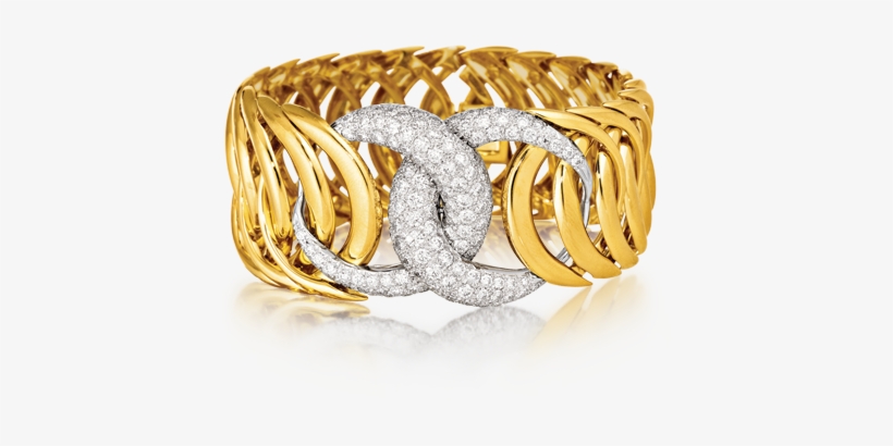 Double Crescent Bracelet Diamond-gold 07 Web - Verdura Jewelry, transparent png download
