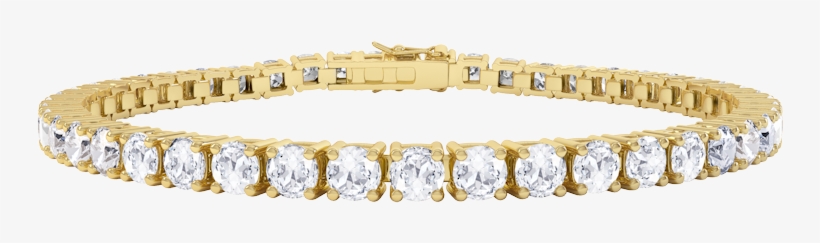 Eternity Diamond 18ct Gold Tennis Bracelet - Gold With Diamond Bangle Png, transparent png download
