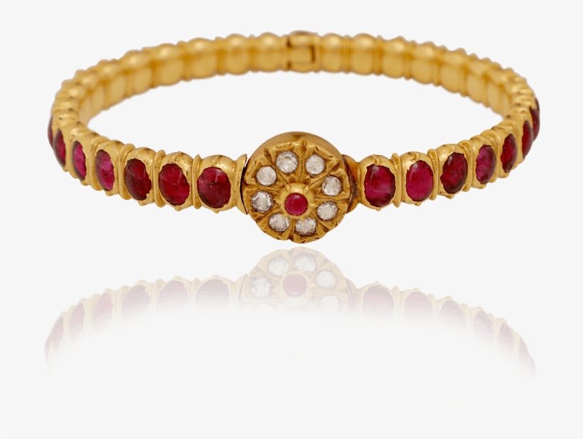 Ethnic Ruby Gold Bracelet - Diamond, transparent png download