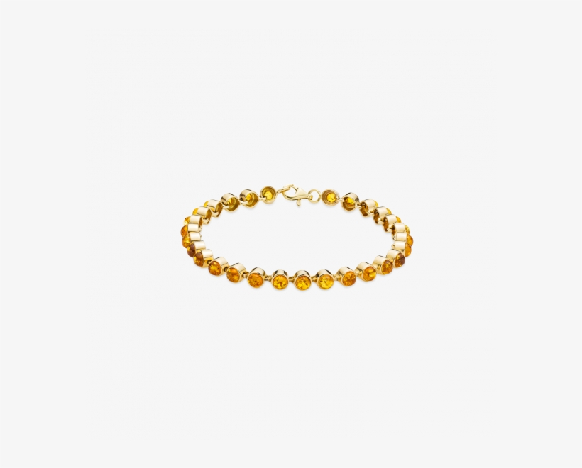 Gold Bracelet With Cognac Amber - Cuban Chain Bracelet In 14k Gold, transparent png download