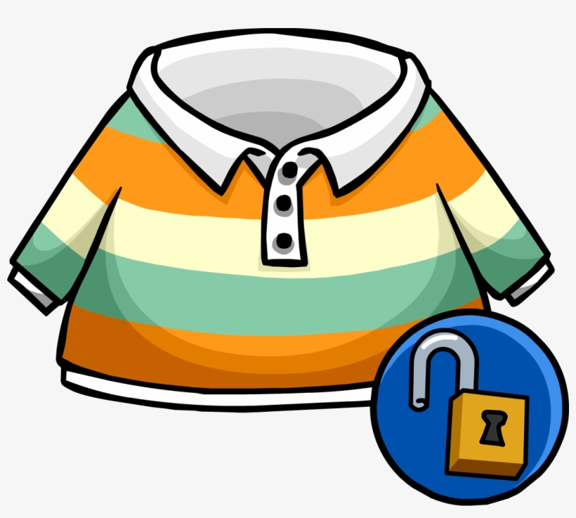 Tri-color Rugby Shirt Icon - Club Penguin Red Clothes, transparent png download