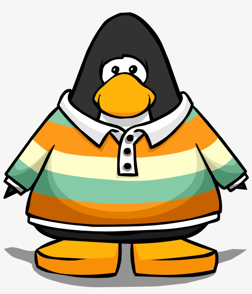Tri-color Rugby Shirt On A Player Card - Club Penguin Sweaters, transparent png download