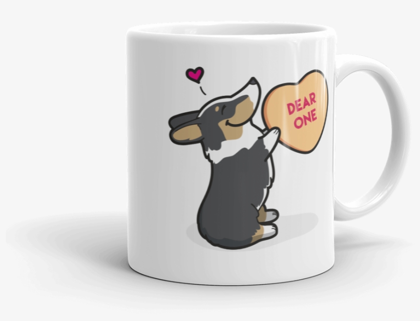 Corgi Candy Heart Mug - Coffee Cup, transparent png download