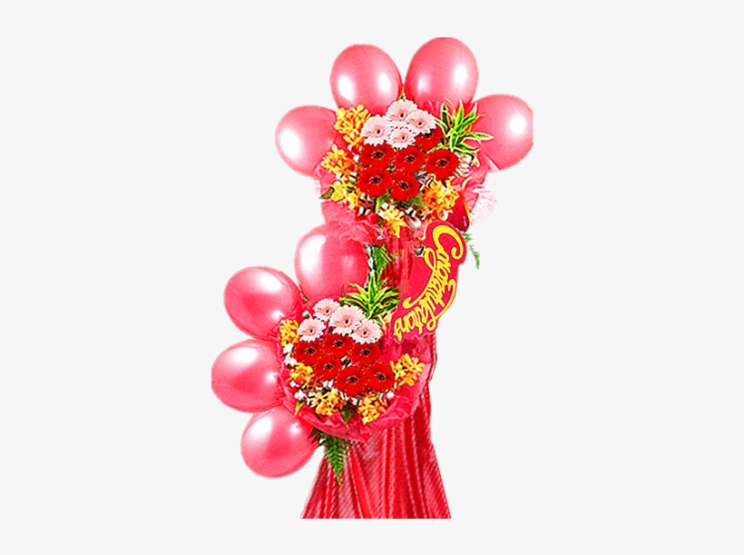 Congratulations & Opening Flowers - Designs Balloons & Flowers Png, transparent png download
