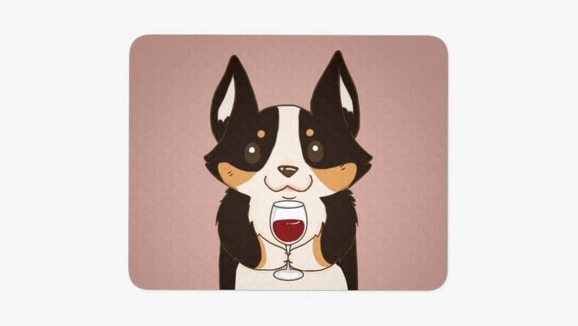 Tri Color Corgi Drink Wine Mouse Pad, Dog Lover Gift - Dog, transparent png download