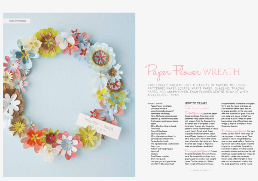 Modern Wedding Flowers - Coronas De Flores De Papel, transparent png download