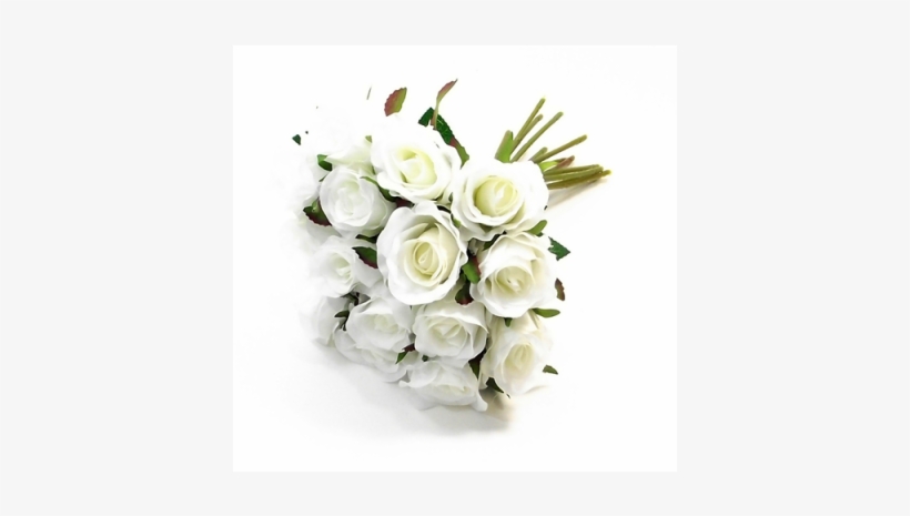 24cm Rosebud Bundle Ivory Silk Roses - Artificial Flower, transparent png download