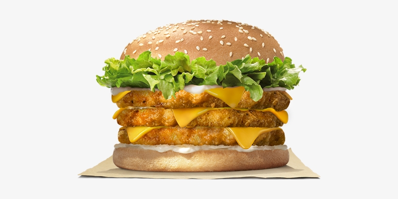 Take Your Burger To New Heights With The New Stackers - Triple Chicken Burger, transparent png download