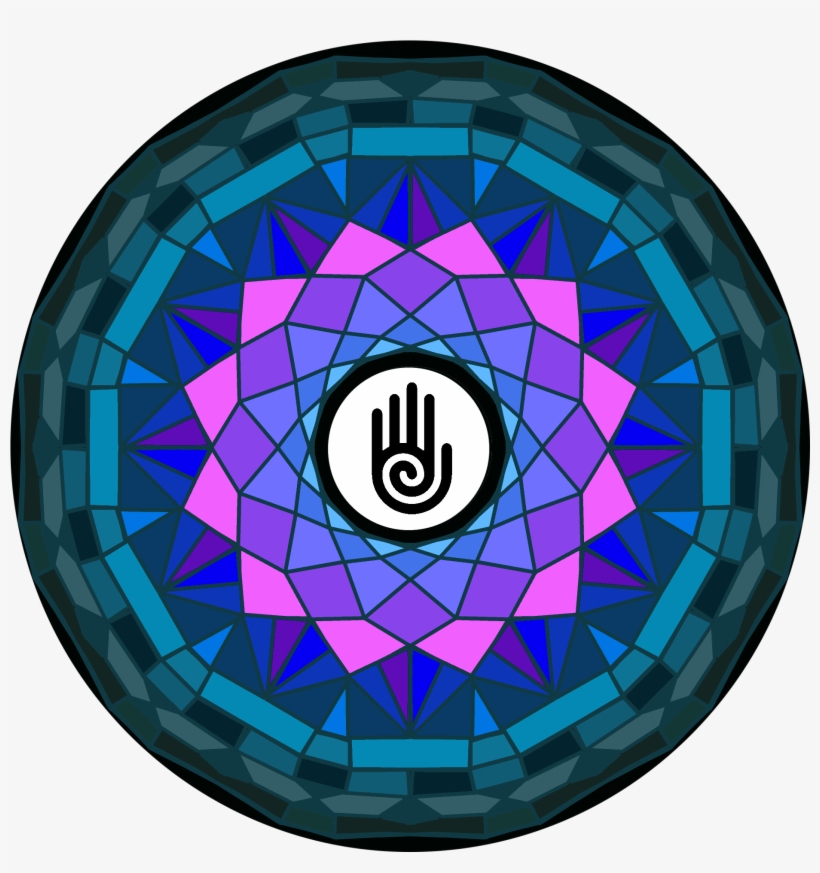 Mandala With Healing Hand Symbol In Pink And Blue - Circle, transparent png download