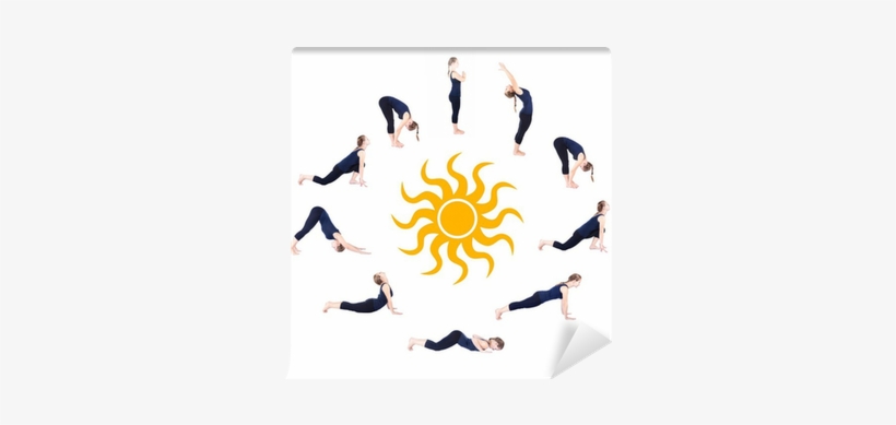Steps Of Yoga Surya Namaskar Sun Salutation Wall Mural - Importance Of Sun Salutation, transparent png download