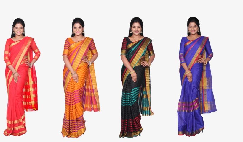 Mahilam 4 Silk Cotton Saree Collections, transparent png download