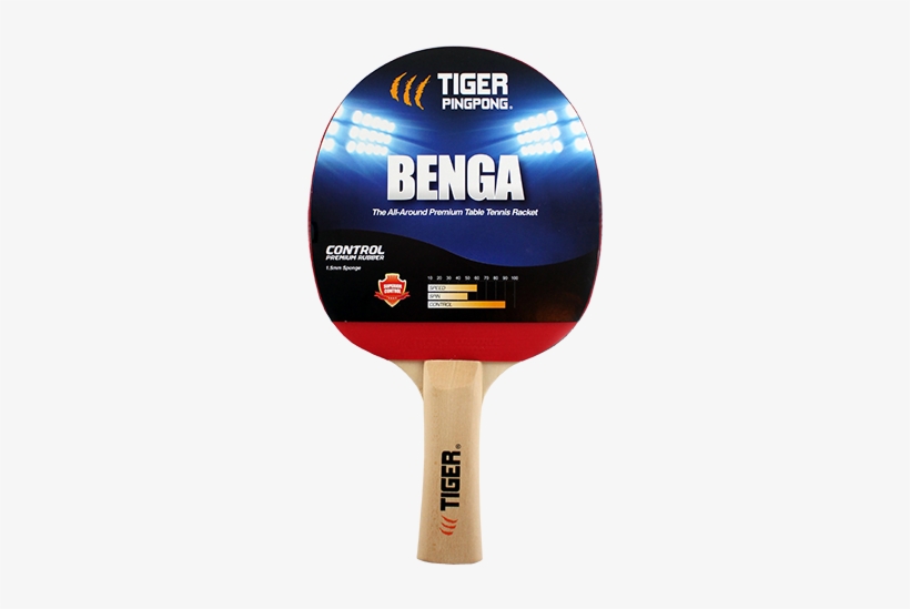 Red/black Rubber Tiger Ping Pong Benga Table Tennis Racket PNG Image