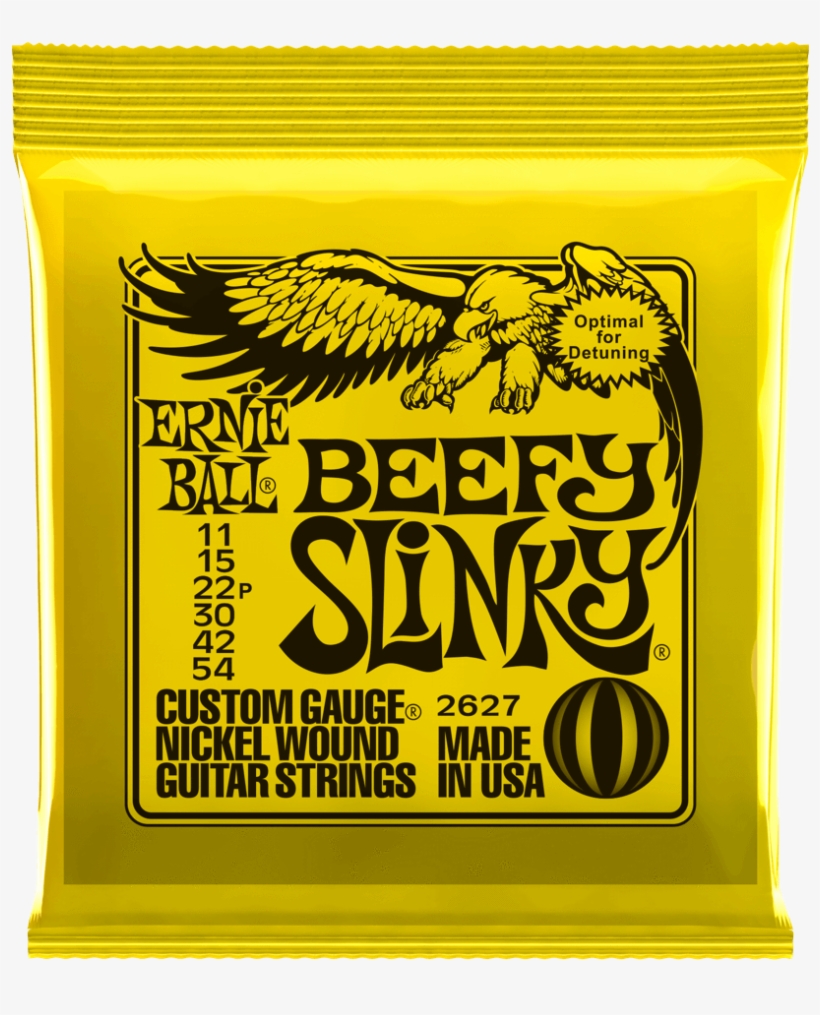 Ernie Ball 2627 Nickel Beefy Slinky Drop Tuning Strings - Ernie Ball 7 String 10, transparent png download