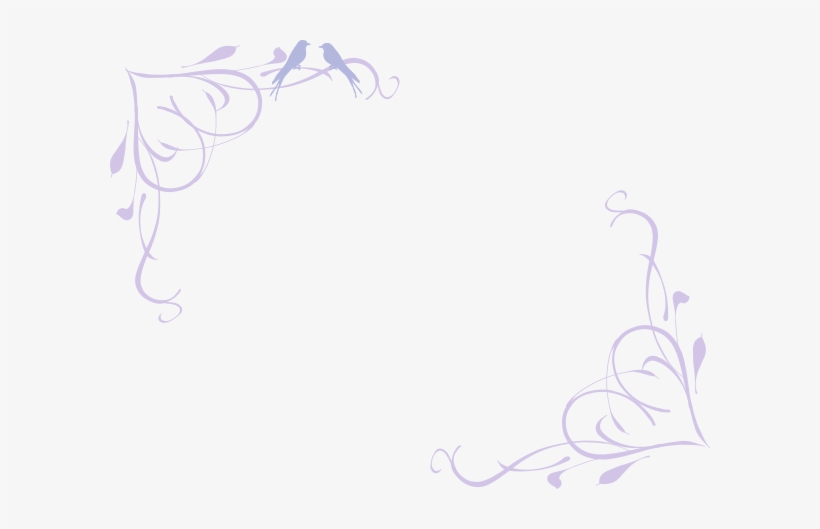 Love Birds Grey Corner Frame Purple Clip Art At Vector - Clip Art, transparent png download
