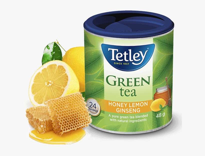 Tetley Honey Lemon Ginseng Green Tea - Tetley Green Tea Pomegranate, transparent png download