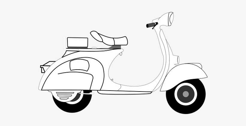Scooter Vespa Art Isolated Motorcycle Tran - Clipart Of Scooter, transparent png download