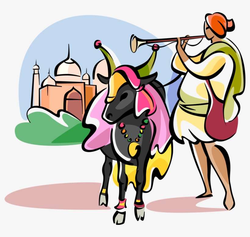Hindu Sacred Cow At Taj Mahal - Sacred Cow, transparent png download