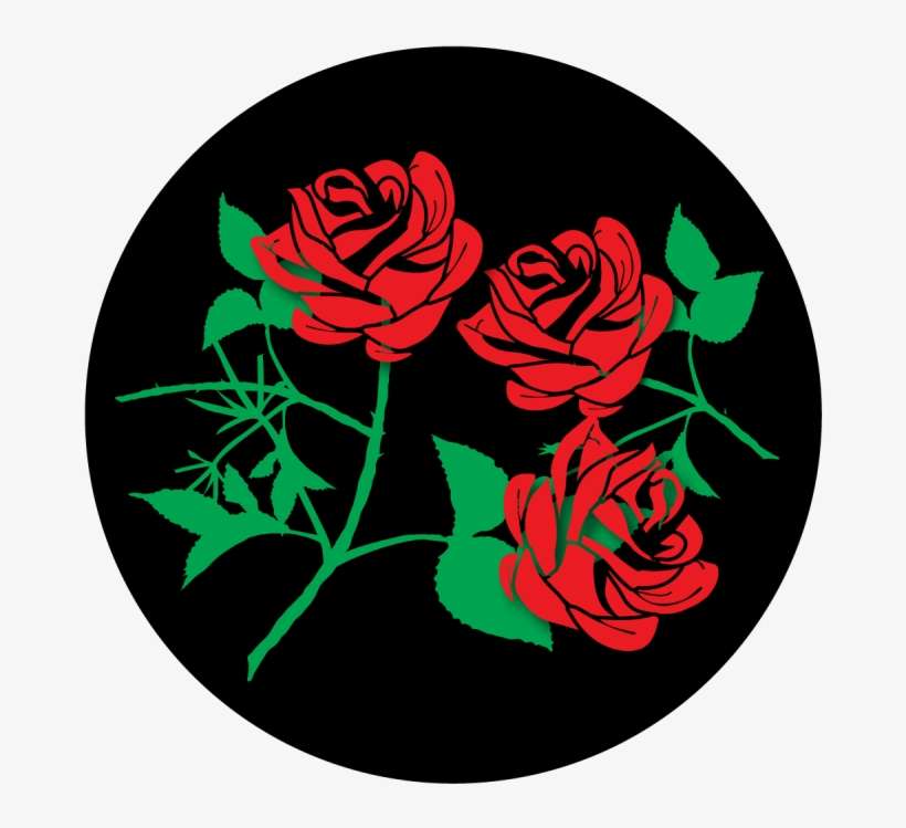 Colorful Roses Gobo - Apollo Design 1059 Rose With Stem Steel Pattern, transparent png download