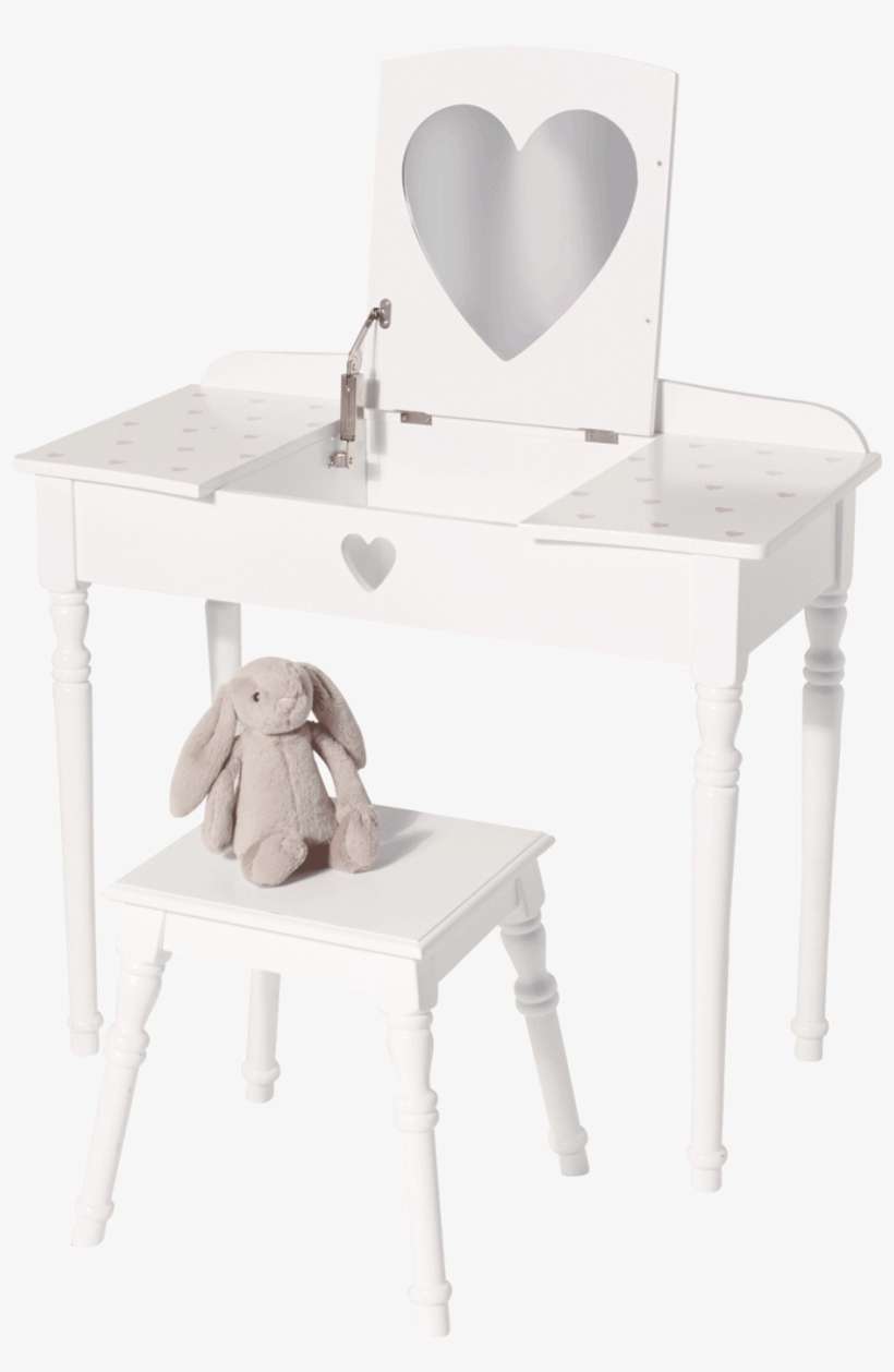 Sweetheart Dressing Table, White/pink Hearts PNG Image Transparent