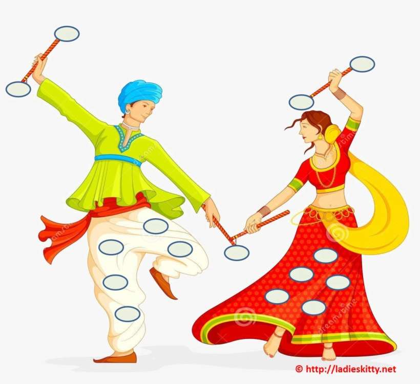 Navratri Png Image - Dandiya Dance Clipart, transparent png download