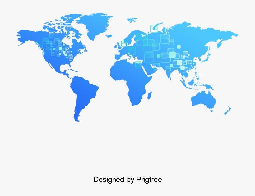Earth Science And Technology Blue Light Effect Background, - World Map, transparent png download
