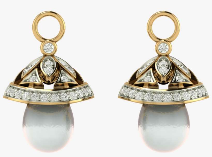 Alt="pretty Pink Diamond Gold Earrings Cjer0023 Y1" - Earring, transparent png download
