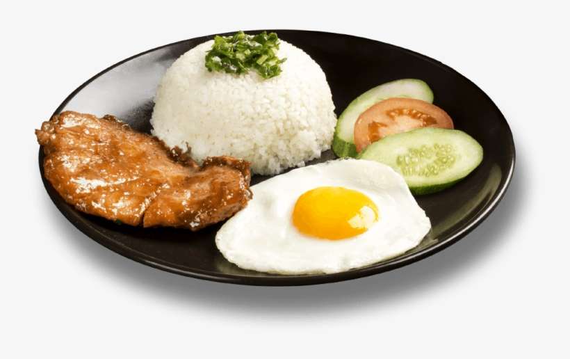 Broken Rice With Pork Chop And Fried Egg - Menu, transparent png download