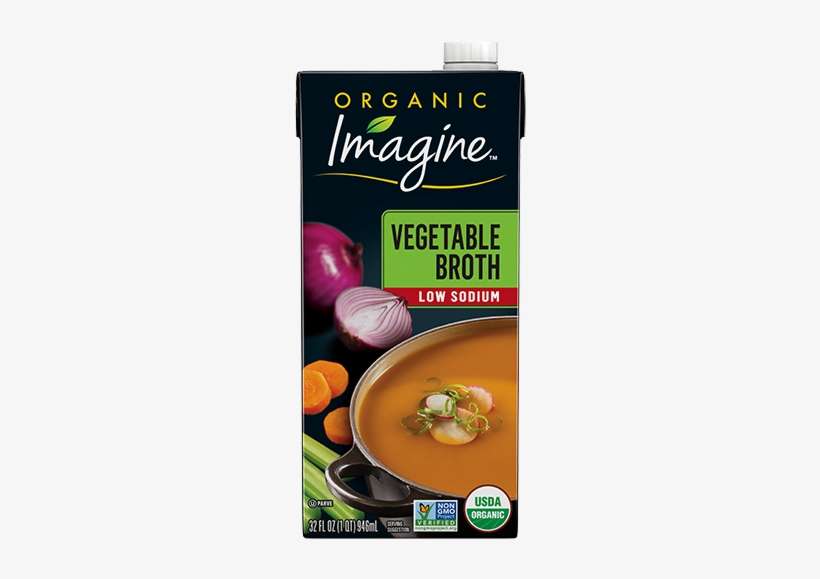 Low Sodium Vegetable Broth Package Image - Imagine Organic Vegetarian Chicken Broth, transparent png download