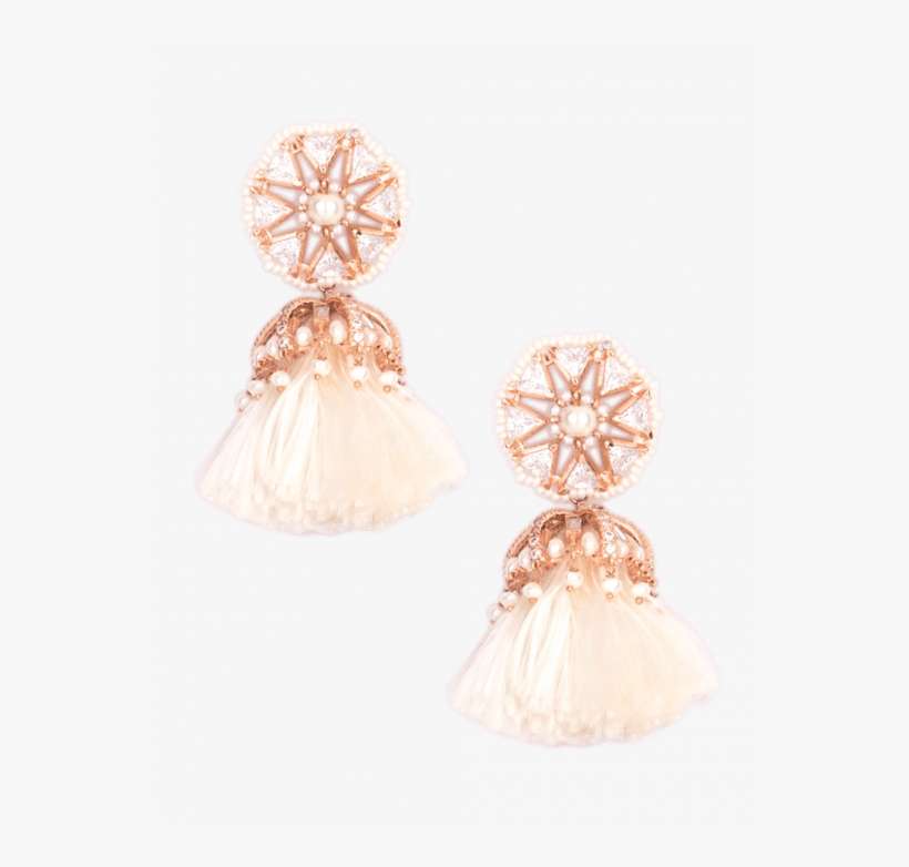 Crystal Mogra Tassel Earrings - Jewellery, transparent png download