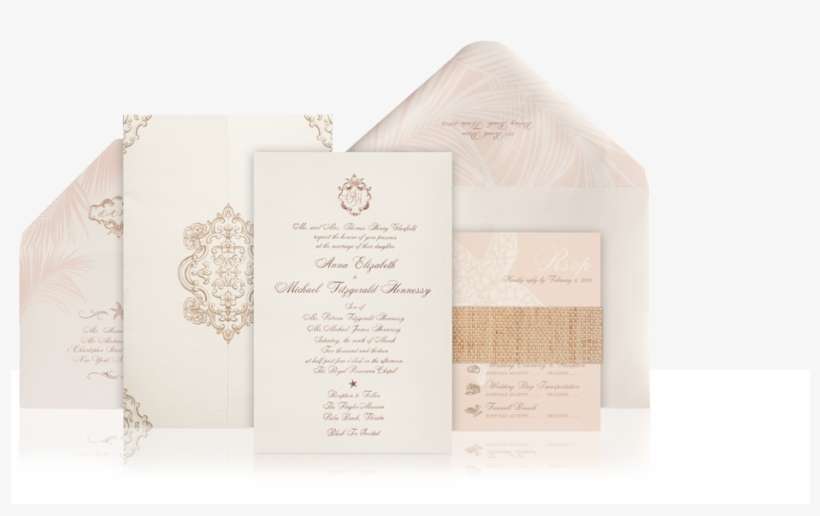 Palm Beach Chic Wedding Invitation - Wedding Invitations Luxury Chic, transparent png download