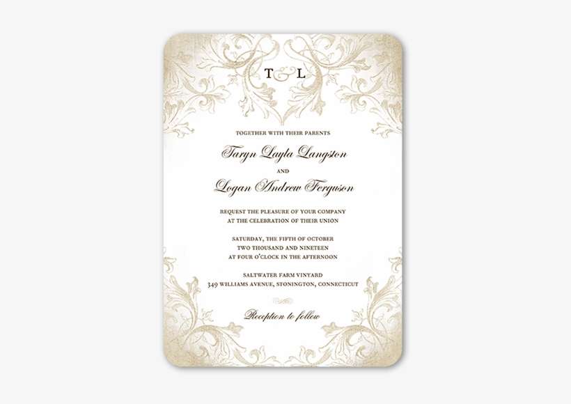 Faded Scroll X Wedding Shutterfly Front - Wedding Invitations, transparent png download