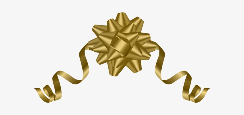 Gold Deco Bow Transparent Png Clip Art - Clip Art, transparent png download