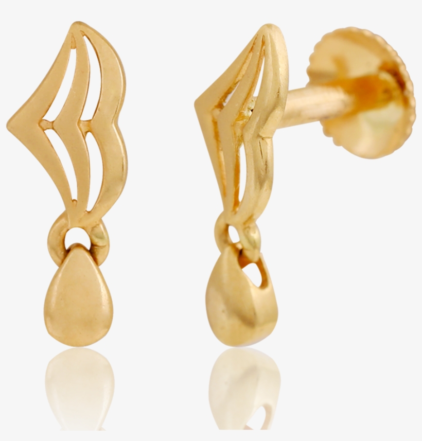 Trendy Gold Bow Earrings - Earrings, transparent png download