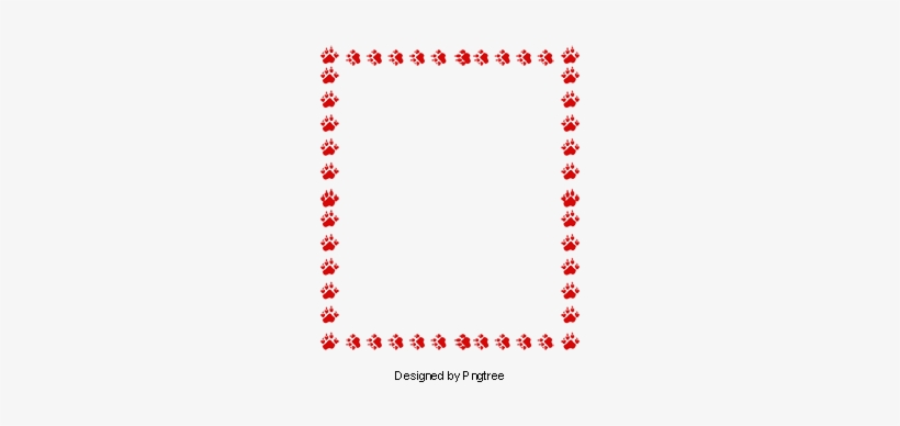Red Dog Paw Prints Border, Dog Clipart, Paw Clipart, - Paw Prints, transparent png download