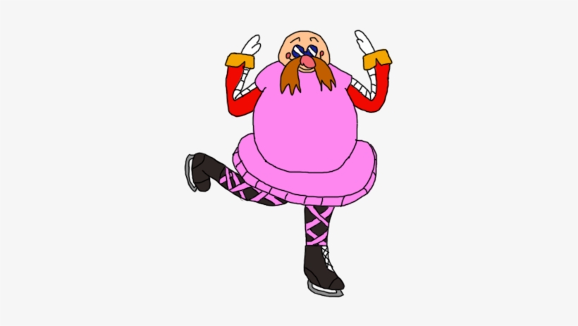 Eggman Wearing A Tutu While Figure Skating - Portable Network Graphics, transparent png download