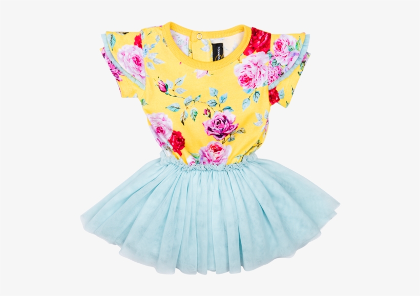 Rock Your Yellow Floral Circus Dress Lush - Dress, transparent png download