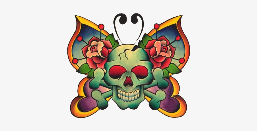 Butterfly Tattoos Designs 117 Butterfly Skull Square Car Magnet 3 X 3 Png Image Transparent Png Free Download On Seekpng
