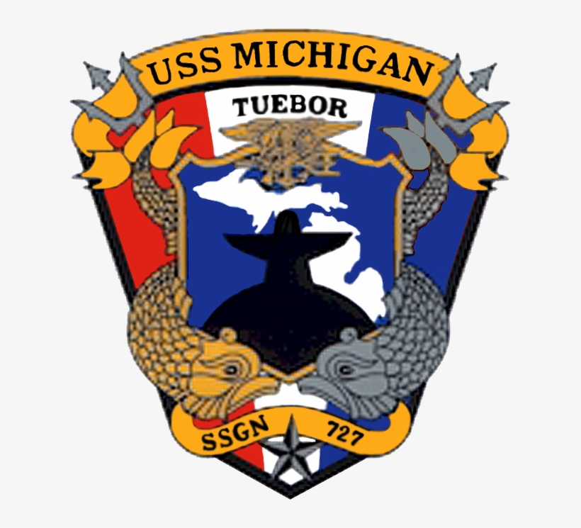 Uss Michigan Ssgn-727 Crest - Uss Michigan Ssgn 727 Rectangle Sticker, transparent png download