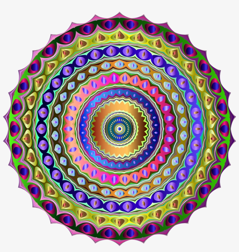 Big Image - Regenbogen-mandala Runder Magnet 5,7 Cm, transparent png download