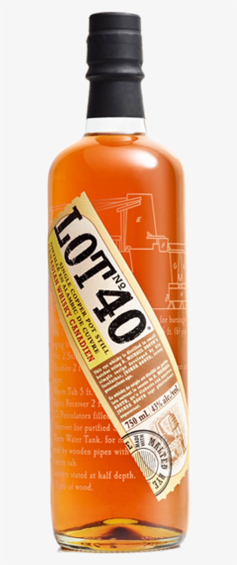 The Canadian Whisky Awards Named Lot No - Lot No 40 Canadian Rye Whisky - 750 Ml Bottle, transparent png download