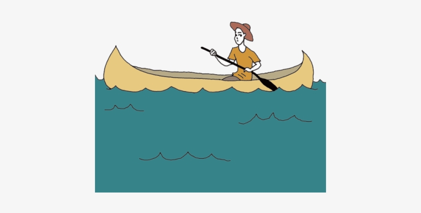 Canoes Dream Meanings - Cartoon Canoe In Water, transparent png download