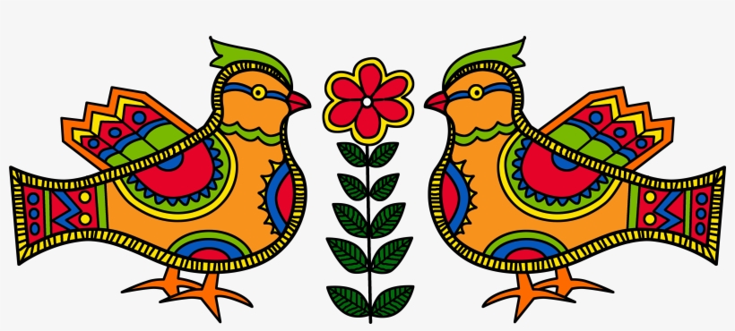 Madhubani Motif, Hand Drawn And Digitally Colored Madhubani - Madhubani Art, transparent png download