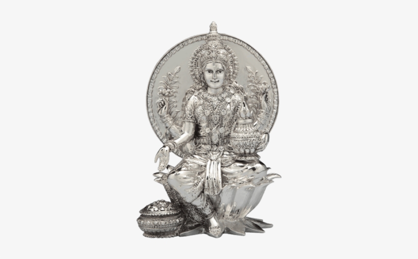 Laxmi On Lotus Idol - Lakshmi Idol, transparent png download