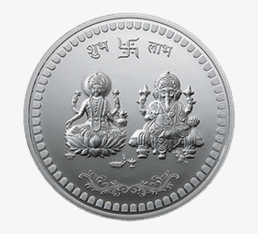 Silver Coin Laxmi Ganesh, transparent png download
