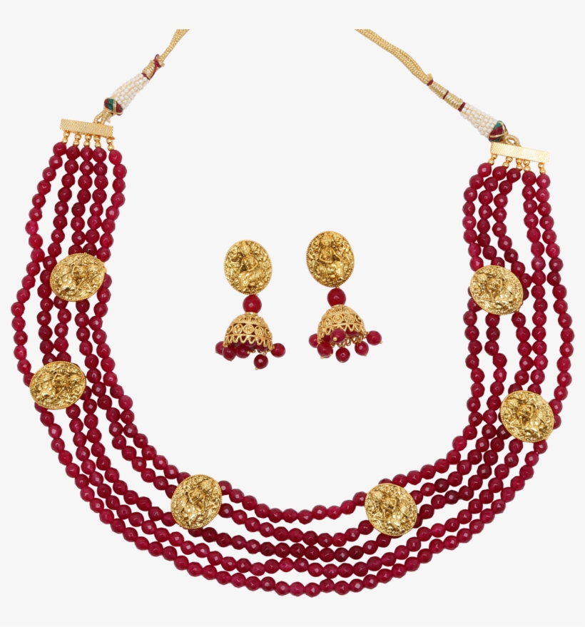 Laxmi Ruby Necklace Sets - Necklace, transparent png download
