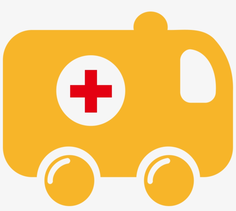 Jpg Transparent Library Ambulance Vector Origami - Icon Ambulance Orange, transparent png download